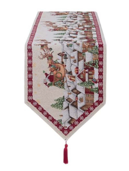 Runner gobelin Natale Paesaggio