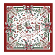 Carica l&#39;immagine nel visualizzatore di Gallery, Foulard copri panettone con fiocco “Natale Italiano” 125×125
