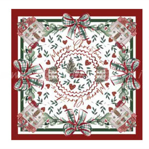 Foulard copri panettone con fiocco “Natale Italiano” 125×125