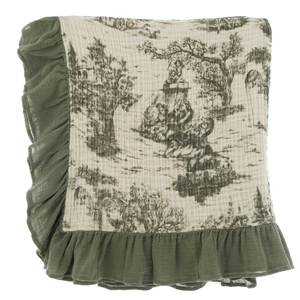 Tovaglia Toile De Jouy (tonda e rettangolare) con gala 12 cm