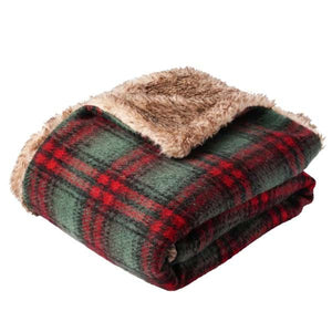 Plaid  Tartan Montana con pelliccia 690 gsm 140×170 cm Verde