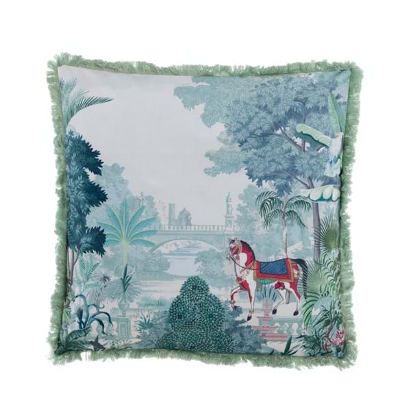 CUSCINO STAMPATO CON FRANGE