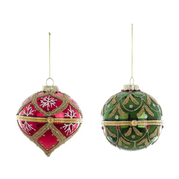 SET 2 DECORAZIONI IN VETRO