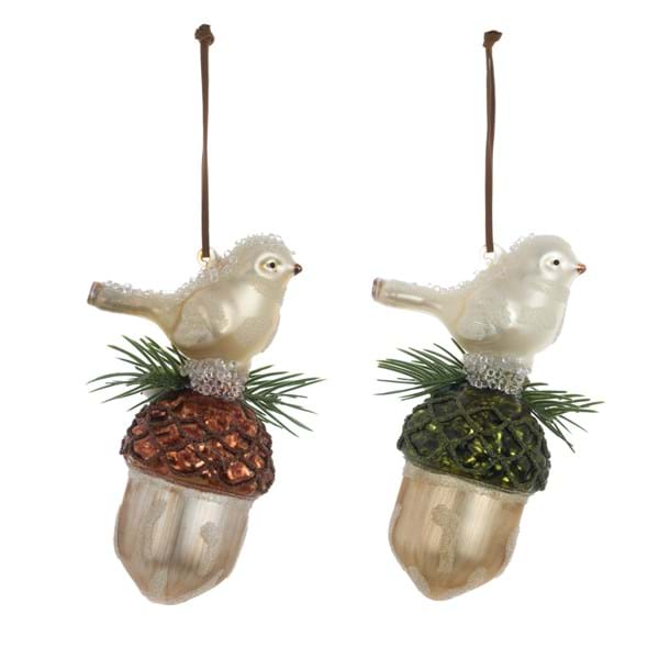 SET 2 DECORAZIONI IN VETRO