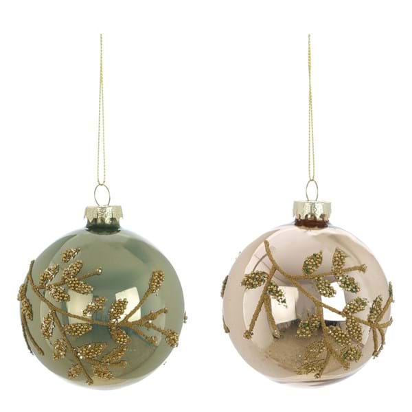 SET 2 DECORAZIONI IN VETRO