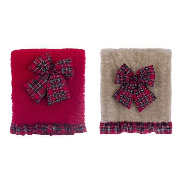 PLAID SHERPA CON FIOCCO ASSORTITO