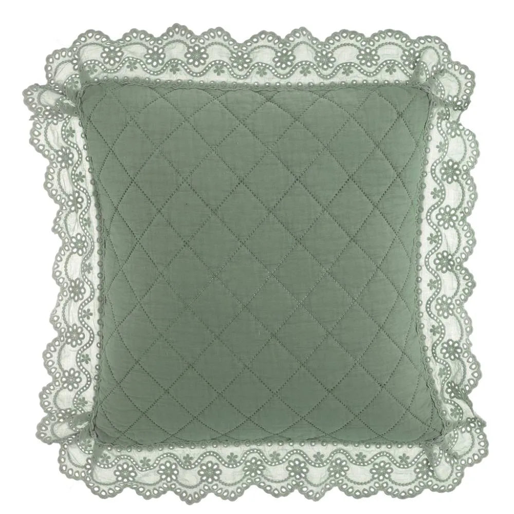 Cuscino con gala in pizzo
