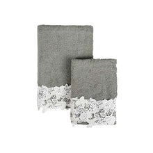 Carica l'immagine nel visualizzatore di Gallery, COPPIA A+O CON PIZZO 40X60+60X110 450GSM
