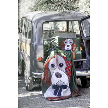 Carica l&#39;immagine nel visualizzatore di Gallery, Cuscino natalizio verde con cane
