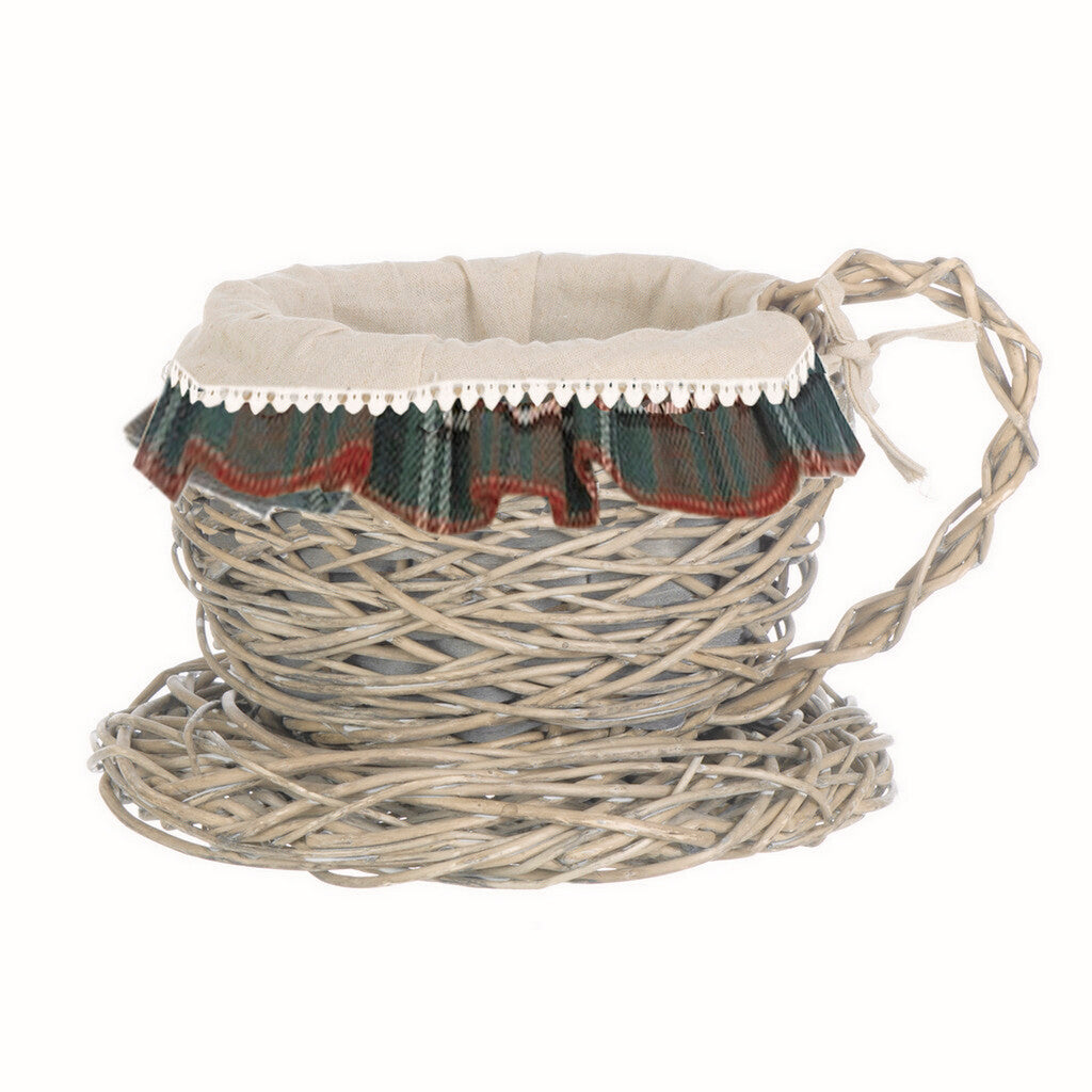Cesto tazza porta pane tartan